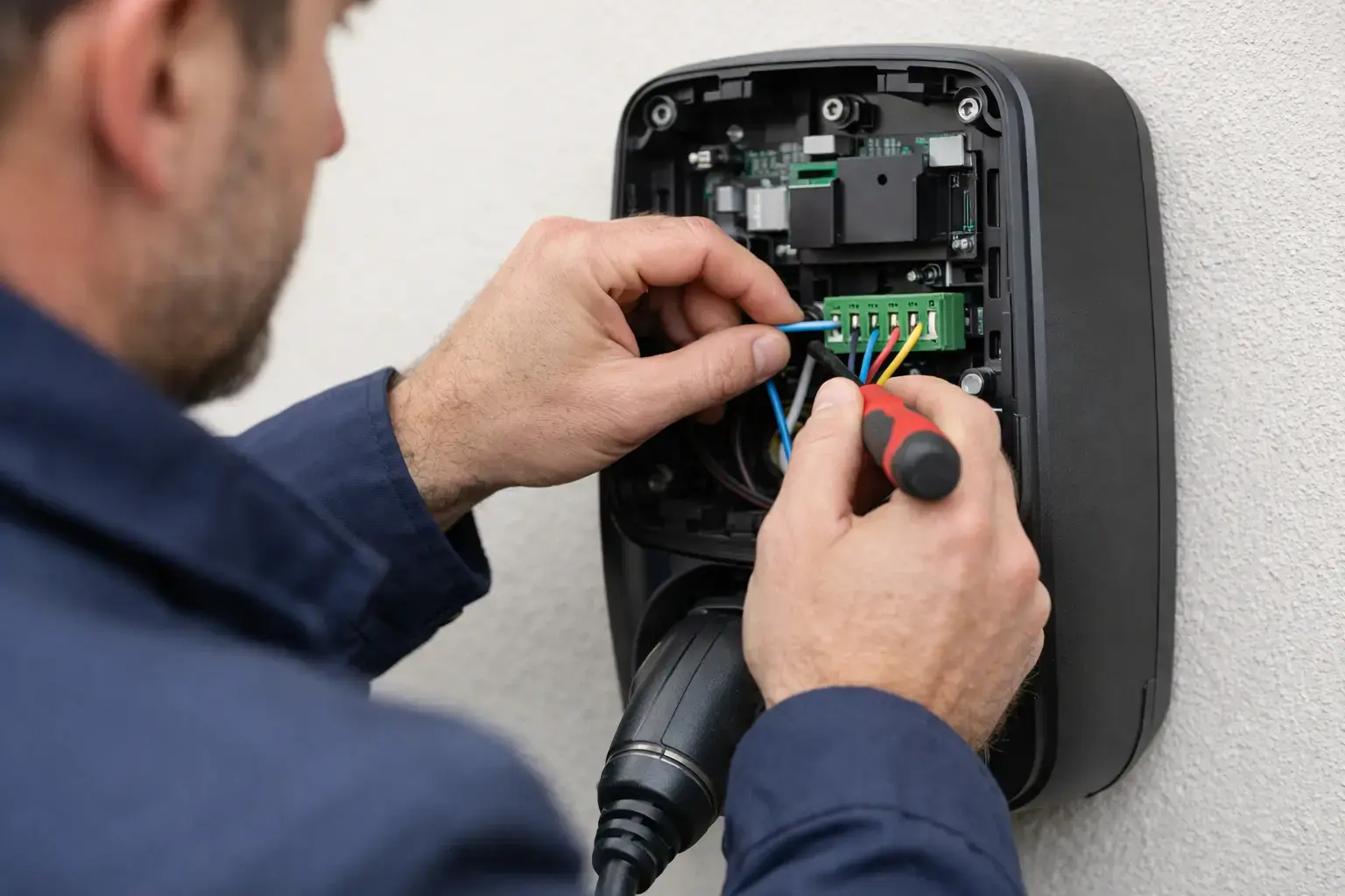 Installation d'une borne de recharge par AFFRA Réseaux